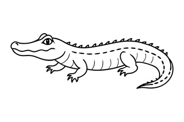 alligator line art silhouette vector illustration