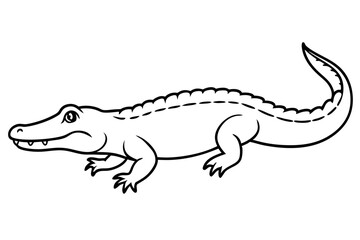 alligator line art silhouette vector illustration