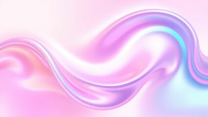Fototapeta premium Abstract liquid in bright pink, holographic and shiny colors