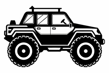 atv all terrain line art silhouette vector illustration