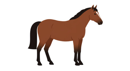 Obraz premium Isolated Brown Horse Illustration: A equestrian Symbol