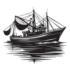boat silhouette vector