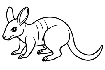 Fototapeta premium bilby line art silhouette vector illustration