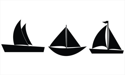 sailing boat  set on white background