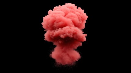 Fototapeta premium Crimson Cloud Burst: A Vivid Abstract of Pink Smoke against Black