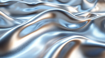 Naklejka premium A shiny silver fabric with a wave pattern