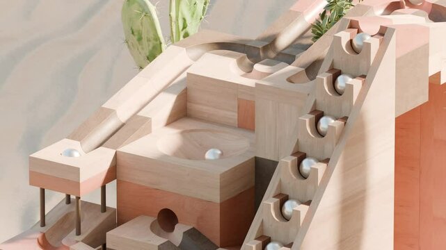 3D Rendering Marble Run Toy