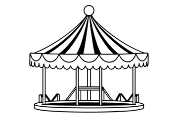 Fototapeta premium carousel line art silhouette vector illustration