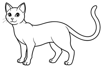 cat line art silhouette vector illustration