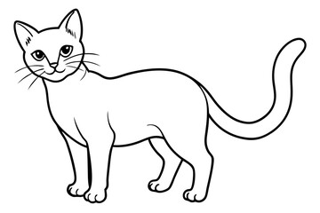 cat line art silhouette vector illustration