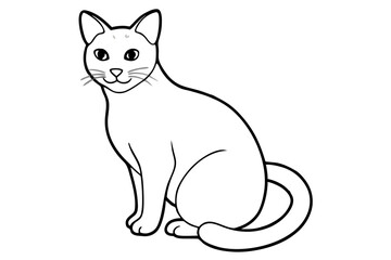 cat line art silhouette vector illustration