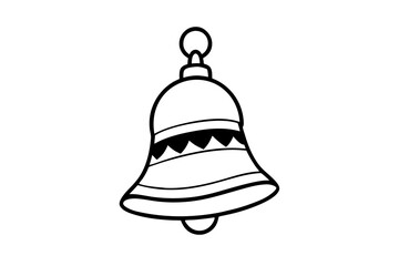 christmas bell line art silhouette vector illustration