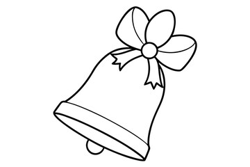 christmas bell line art silhouette vector illustration