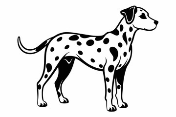 dalmatian line art silhouette vector illustration