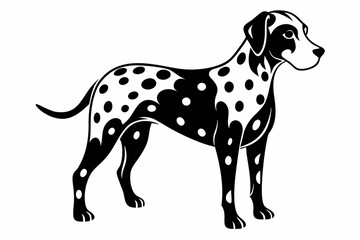 dalmatian line art silhouette vector illustration