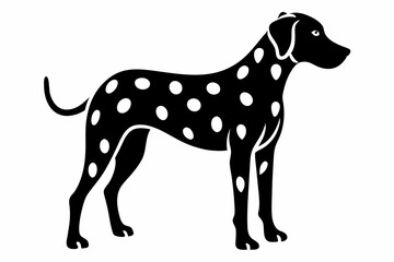 dalmatian line art silhouette vector illustration