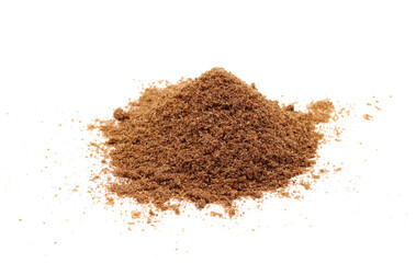 Cumin powder isolated over white background.