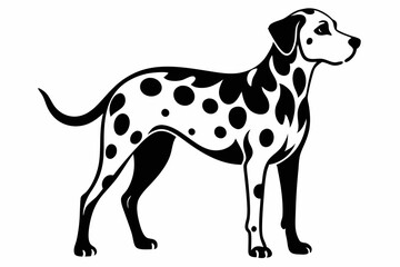 dalmatian line art silhouette vector illustration