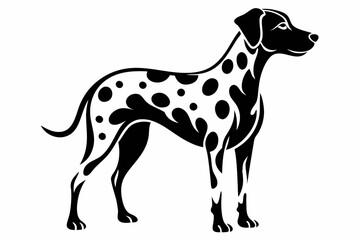 dalmatian line art silhouette vector illustration