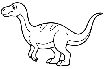dinosaur line art silhouette vector illustration
