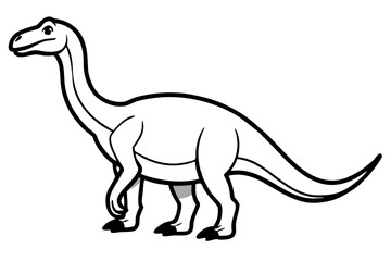 dinosaur line art silhouette vector illustration