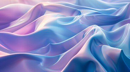 Fototapeta premium 3D render of an abstract blue and purple background with wavy elements, futuristic design
