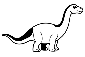 dinosaur line art silhouette vector illustration