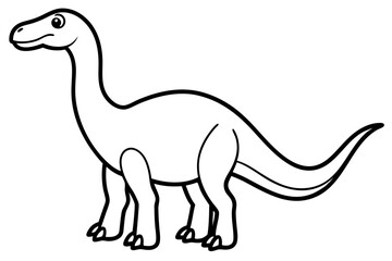 dinosaur line art silhouette vector illustration