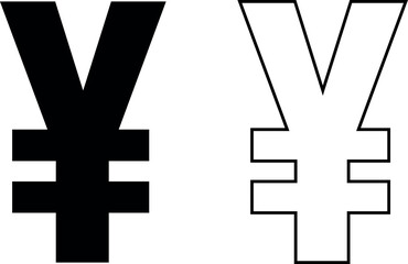 Obraz premium Japanese Yen currency symbol icon. Minimalist vector illustration of the JPY (¥), representing Japan’s economy, finance, and business sector.