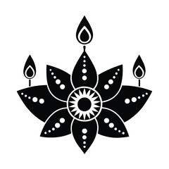 black and white flower