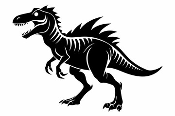 dinosaur line art silhouette vector illustration