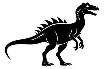 dinosaur line art silhouette vector illustration
