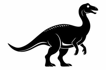 dinosaur line art silhouette vector illustration