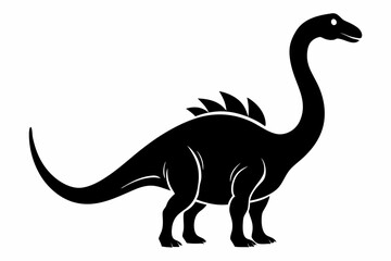 dinosaur line art silhouette vector illustration
