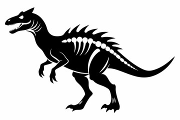 dinosaur line art silhouette vector illustration