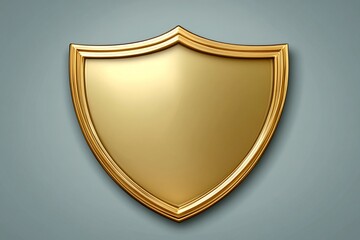 Elegant Gold Shield Emblem Blank Template for Awards Security and Luxury Branding