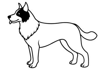dog line art silhouette vector illustration