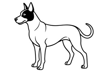 dog line art silhouette vector illustration