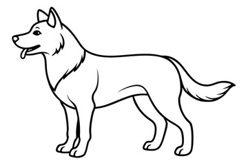dog line art silhouette vector illustration