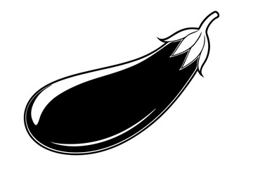 eggplant line art silhouette vector illustration