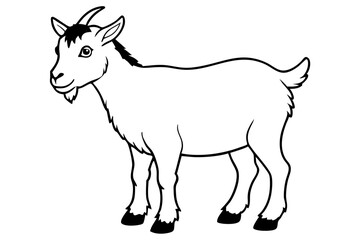Fototapeta premium dwarf goat line art silhouette vector illustration