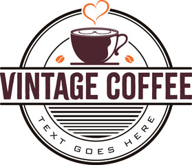 vintage coffee logo with vector retro aesthetic
