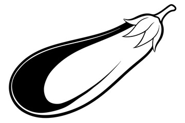 eggplant line art silhouette vector illustration