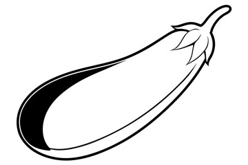 eggplant line art silhouette vector illustration