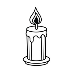 burning candle vector illustration