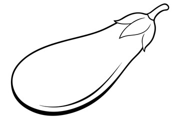 eggplant line art silhouette vector illustration