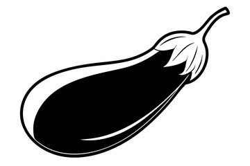eggplant line art silhouette vector illustration