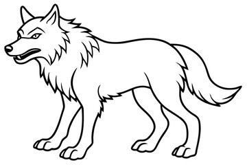 fenrir line art silhouette vector illustration