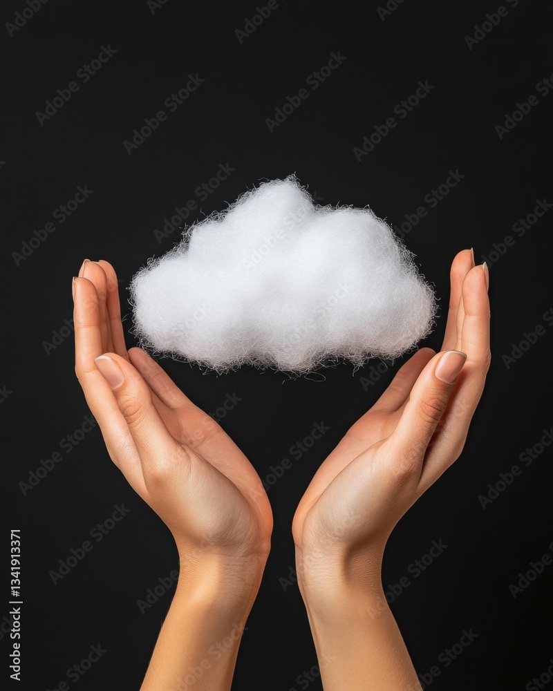 Poster Ethereal Cloud Computing Minimalist Digital Innovation Visualizing Data Protection, Soft Technology, and Sustainable Connectivity Solutions