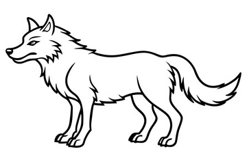 fenrir line art silhouette vector illustration